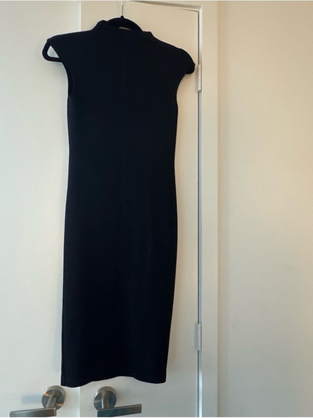 ASOS Black Cap-Sleeve Midi Dress